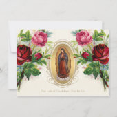 宗教的なカトリックのグアダルーペ哀悼の意 サンキューカード (裏面)