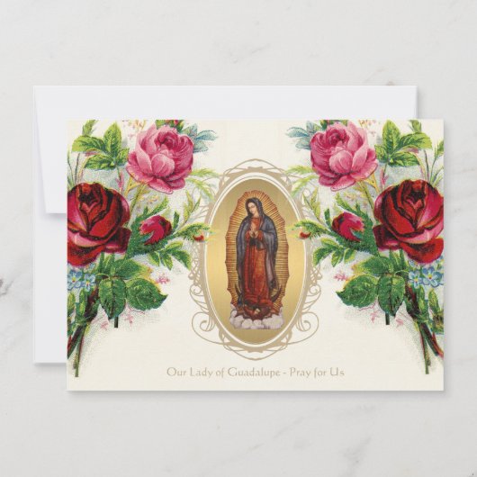 宗教的なカトリックのグアダルーペ哀悼の意 サンキューカード (裏面)
