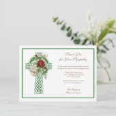 宗教的なカトリック教会の十字架バラの哀悼 サンキューカード (スタンド正面)