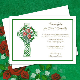 宗教的なカトリック教会の十字架バラの哀悼 サンキューカード