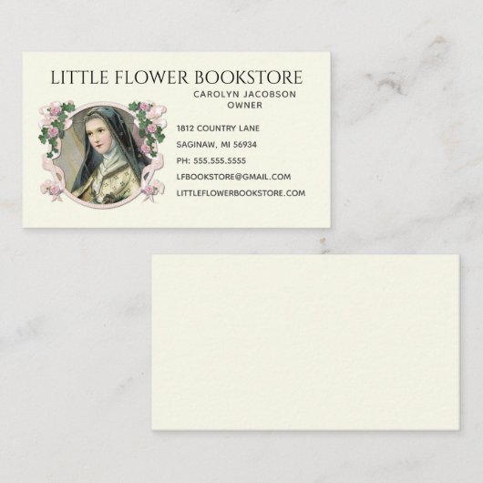 宗教的なカトリック聖Therese小さな花のバラ 名刺 (正面/裏面)