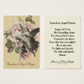 宗教的なガーディアンエンジェル祈りの言葉ヴィンテージ神聖カード (正面&裏面)