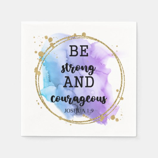 宗教的なキリスト教の聖書の引用 現代的な紫 スタンダードカクテルナプキン (正面)