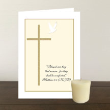 宗教的なキリスト教同情カード – 十字架と鳩