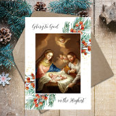 宗教的なキリスト教家族の写真メリークリスマス シーズンカード