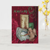 宗教的なクリスチャンのクリスマスカードイエス&エンジェル カード (黄色い花)