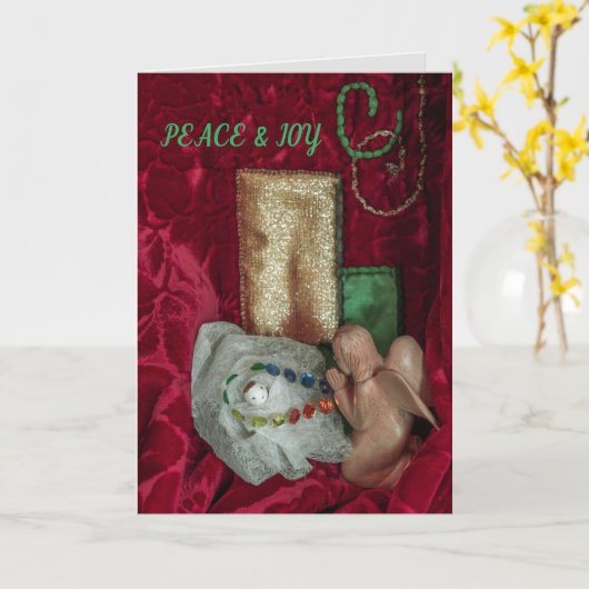 宗教的なクリスチャンのクリスマスカードイエス&エンジェル カード (黄色い花)