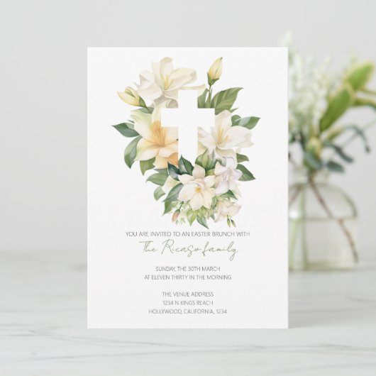 宗教的なクリスチャンクロスリイースターブランチ 招待状 (スタンド正面)
