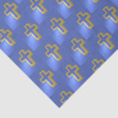 宗教的なクリスチャンゴールデンクロス薄紫ブルーイースター 薄葉紙 (詳細)