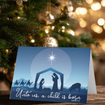 宗教的なクリスマスのキリスト降誕のシーン ブルー