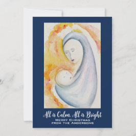 宗教的なクリスマスの聖書の詩 水彩 シーズンカード