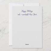 宗教的なクリスマスの青いホリデーカードの写真 シーズンカード (裏面)
