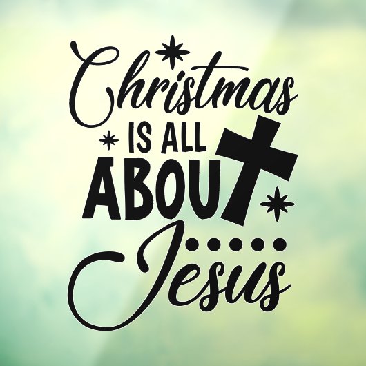 宗教的なクリスマスイエスのワードアート ウィンドウサイン (シート3)