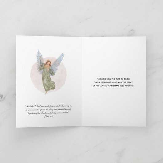 宗教的なクリスマスイエスメリージョセフの水色 カード (内部)