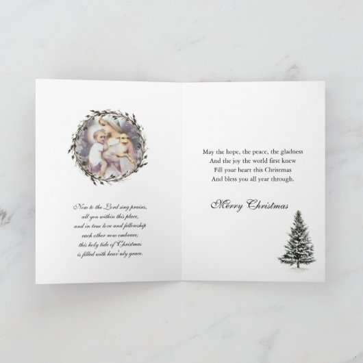 宗教的なクリスマスイエズスの水の色自然 シーズンカード (内部)