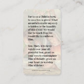 宗教的なクリスマスイエズス聖ジョセフメアリー祈りの言葉 プレイスカード (裏面)