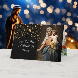 宗教的なクリスマスカードのパーソナライズ署名 カード