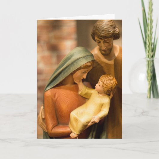 宗教的なクリスマスカードパーソナライズ文字出生 カード (正面)