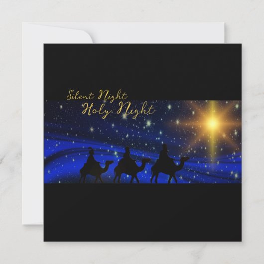 宗教的なクリスマスカー賛美ドの挨拶エレガント シーズンカード (正面)