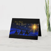 宗教的なクリスマスカー賛美ドブルーエレガント シーズンカード (正面)