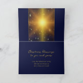 宗教的なクリスマスカー賛美ドブルーエレガント シーズンカード (内部)