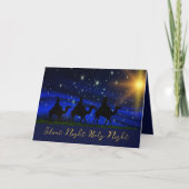 宗教的なクリスマスカー賛美ドブルーエレガント シーズンカード (正面)