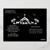 宗教的なクリスマスジョイ恵みマニャーホリー 箔シーズンポストカード (裏面)