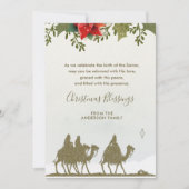 宗教的なクリスマススリーキングスポインセチア シーズンカード (正面)