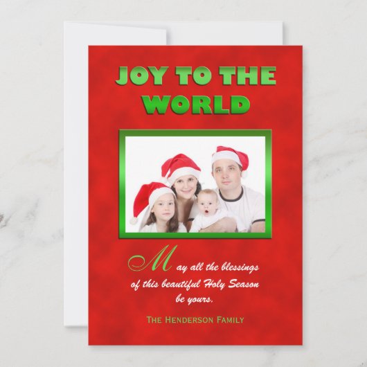 宗教的なクリスマスファミリーフォトフラットカード シーズンカード (正面)