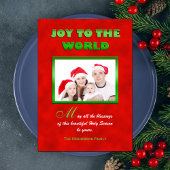 宗教的なクリスマスファミリーフォトフラットカード シーズンカード