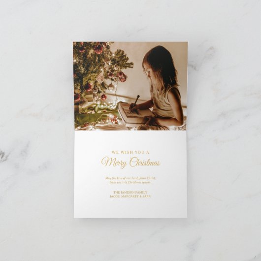宗教的なクリスマスファミリーフォト出生シーン シーズンカード (内部)