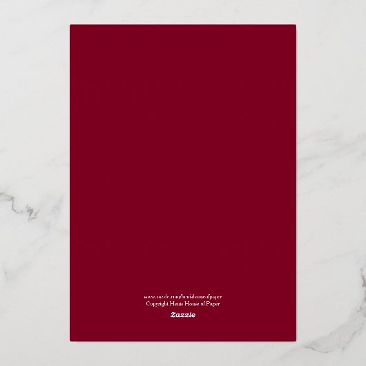 宗教的なクリスマスフォトイエスブルゴーニュ金ゴールド 箔招待状 (裏面)