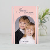 宗教的なクリスマスフォトイエス赤面フォイルカード 箔招待状 (立ち正面)