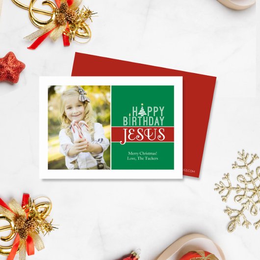 宗教的なクリスマスフォトカードイエス誕生日 シーズンカード