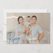 宗教的なクリスマスフォトカードレジョイス海軍ブルー シーズンカード (正面)