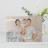 宗教的なクリスマスフォトカードレジョイス海軍ブルー シーズンカード (スタンド正面)