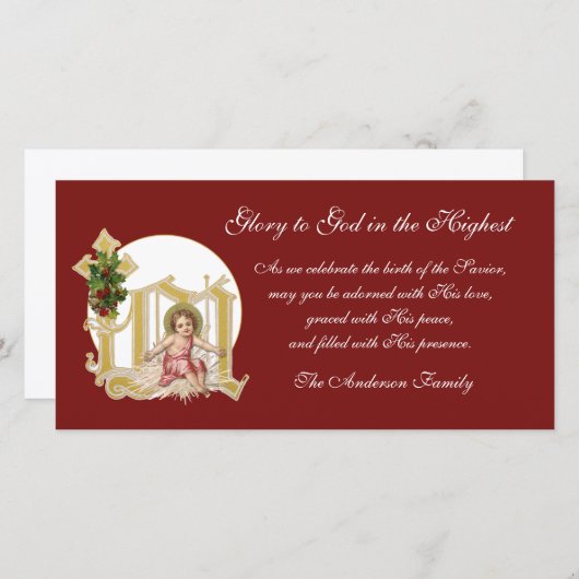 宗教的なクリスマスベビーイエスフローラクロス (正面/裏面)