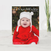 宗教的なクリスマスベビー写真生まれたばかりの折り シーズンカード (正面)