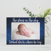 宗教的なクリスマスベビー写真誕生のお知らせ (スタンド正面)