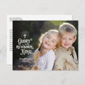 宗教的なクリスマスホワイトオーバーレイフルフォト ポストカード (正面/裏面)