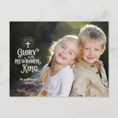 宗教的なクリスマスホワイトオーバーレイフルフォト ポストカード (正面)