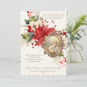 宗教的なクリスマスポインセチアベビーイエス (スタンド正面)