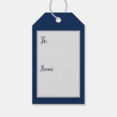 宗教的なクリスマスマドンナと子供の水色 ギフトタグ (裏面)