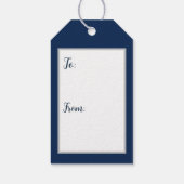 宗教的なクリスマスマドンナと子供の水色 ギフトタグ (裏面)