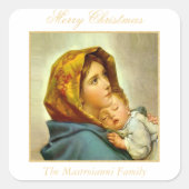 宗教的なクリスマスヴァージンマリアとイエズスギフトラベル スクエアシール (正面)