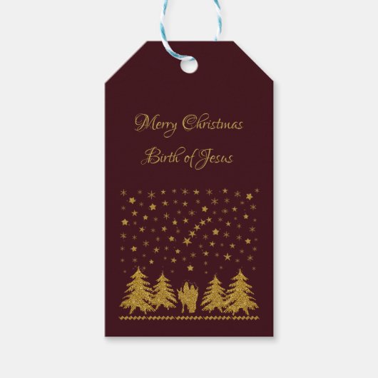 宗教的なクリスマスヴァージンマリア,聖ヨセフ,イエス ギフトタグ (正面)
