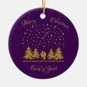 宗教的なクリスマスヴァージンマリア，聖ヨセフ，イエス セラミックオーナメント (正面)