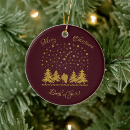 宗教的なクリスマスヴァージンマリア，聖ヨセフ，イエス セラミックオーナメント