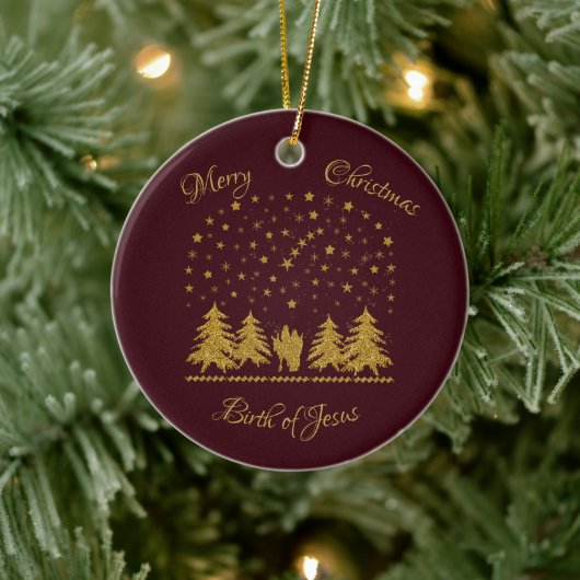 宗教的なクリスマスヴァージンマリア，聖ヨセフ，イエス セラミックオーナメント (ツリー)