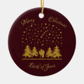 宗教的なクリスマスヴァージンマリア，聖ヨセフ，イエス セラミックオーナメント (正面)